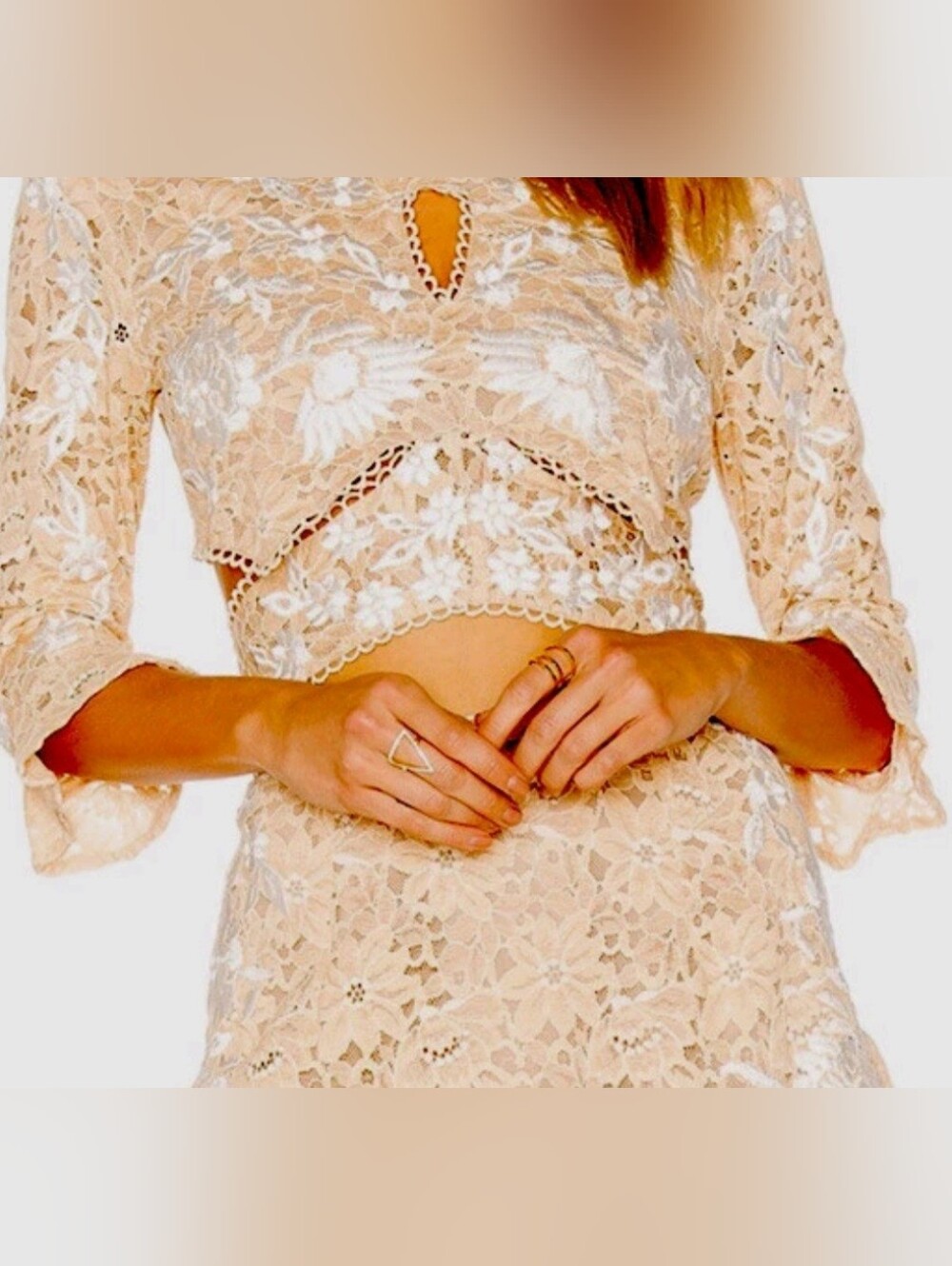 NwT For Love And Lemons Cream Lace Crop Top